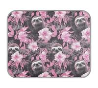 tplaotee Cartoon Cute Black Pink Sloth Summer Cooling mats for Dogs Self Cooling Dog Blankets for Large Dogs for Dog Outside cat Non Slip Manta Fria para Perros M