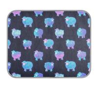 tplaotee Cartoon Cute Blue Neon Fluorescent Sheep Summer Cooling pad for Cats Outdoor Self Cooling pet Bed for Cats for Pig Cozy Sleeping Cute tapete refrescante para mascotas M