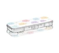 tplaotee Cartoon Cute Cloud Designed Clear Pencil Box Double Deck Hard Pens Case For Stationery Supplies With Snap Lid