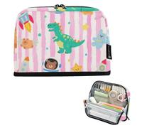 tplaotee Cartoon Cute Dinosaur ROCKETS Pencil Organizer Case Large Capacity Makeup With Compartment Stationery Pencil Case for Women Kindergarten lapiceras para ninos
