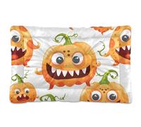 tplaotee Cartoon Cute Pumpkin Monsters Washable Dog Sleeping Mattress Soft Comfortable Anti-Slip Bottom Dog Crate Mat for Medium/Large Dogs 36" x 24"