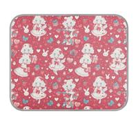 tplaotee Cartoon Cute Red and White Doll Rabbit Summer Cooling pad Self Cooling beds for Outdoor Cats for Rabbit Outside cat Cordless Manta Fria para Perros M