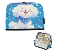 tplaotee Cartoon Cute White Dog Pencil Holder Large Capacity Makeup Pouches Lightweight Coin for Boys Preppy School Supplies bolsa de maquillaje para mujer