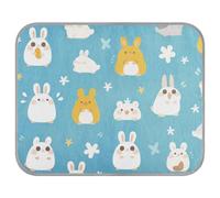 tplaotee Cartoon Cute Yellow and White Hamster Summer Cooling Dog Blanket Self Cooling Blanket for Dogs for Kittens Outside cat tapete Frio para Perros M