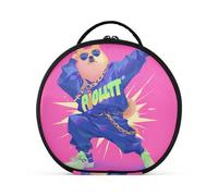 tplaotee cartoon dancing dog hip pop neon color Makeup Bag Travel-Size Accessories Portable Capacity Travel Cosmetic Bag with adjustable dividers 11 IN