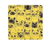 tplaotee cartoon Exotic Shorthaircats Yellow Magic Self-Adhesive Makeup Travel Bag Cloth Jewelry Organizer Wrap Camera Lens Cloth Wrapper Cosmetic Organizers For Travel Size 21.7x21.7in