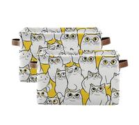 tplaotee Cartoon Exotic Shorthaircats Yellow storage baskets,Foldable and waterproof organizers and storage basket with sturdy handle cubbies little little 2 Piecing for closet sheet