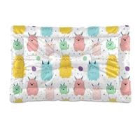 tplaotee Cartoon Funny Cute Monsters Colorful Washable Dog Bed Mat Soft Comfortable Anti-Slip Bottom Kennel Pad for Large Jumbo Medium Small Dogs 36" x 24"