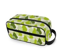tplaotee Cartoon Green Pear Fruit Portable Travel Bag with hanging hook stylish Makeup Bag With Handle Travel-Size Accessories