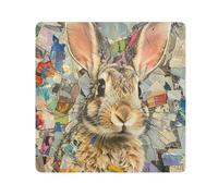 tplaotee CARTOON RABBIT Magic Sticker Makeup Holders Cloth Cosmetic Organizer Wrap Camera Lens Cloth Wrapper Cosmetic Organizers For Travel Size 21.7x21.7in