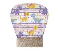 tplaotee Cat Bed Bags for Indoor Cats or Small Dogs Cartoon Cute Dinosaurs Light Purple Stripes Kitten's Mat Pad Sack Winter Self Heating Cozy