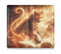 tplaotee Cat Giclee Glow Flame Style Pu Leather Auto Registration Insurance & ID Card Holder Essential Car Wallet Case for ID, Driver's License, Key Contact Information Cards