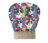 tplaotee Cat Sleeping Bag Bed Cave for Indoor Puppy and Cats Colorful Cat Illustrations Pop Art Style Hideway for cute's Winter Wrap Semienclosed Cozy Plush