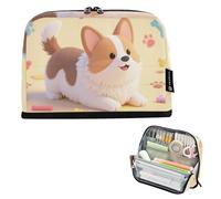 tplaotee Chibi animal Dog pencil poucheses Large Capacity Makeup Pouches Expandable Stationery Storage for Boys Middle School cartucheras para ninos
