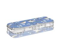 tplaotee Chic Black - Capped Chickadee Birds Royal Blue_1 Designed Clear Pencil Box Double Deck Pens Marker Case For Kids With Snap-Tight Lid