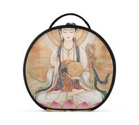 tplaotee Chinese god Guanyin Cosmetics Bag with Compartments & Handle Lightweight Large Make Up Bag with adjustable dividers 11 IN