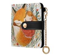 tplaotee Chubby Fox Perfect with A Little Girl Ladies Lightweight Foldable Wallet Waterproof Compact PU Leather Wallet for Woman Girl