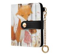 tplaotee Chubby Fox Perfect with A Little Girl Ladies Premium Foldable Wallet Unique Premium PU Leather Wallet for Women Girls