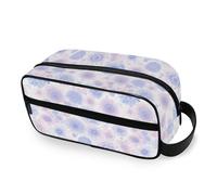 tplaotee Circular Mandala Flowers in Pastel Colors Portable Travel Bag with hanging hook Zipper Large Make Up Bag Vertical Free-Standing