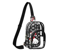 tplaotee Clear Bag Womens Side Bags Crossbody Adjustable Strap Ladies Medium Backpack for Travel,Sport Transparent Purses French dog Christmas