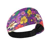tplaotee Color Oil Painting Sense Flowers no slip adult headbands for women Elastic head sweat bands for women for Gym Daily use Volleyball Football