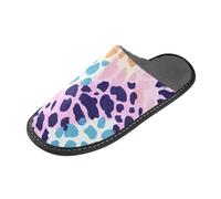 tplaotee Colorful Blocks Print Women Slippers Soft Slippers For Women Indoor with Memory Foam For House, Bedroom