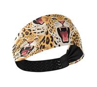 tplaotee Colorful Cartoon Animal Leopard Non-Slip? headband holder organizer Elastic hairband for Gym Gym basketball washing face