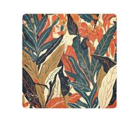 tplaotee colorful leaves Pattern print art Self-Adhesive Makeup Organizer Bag Cloth Portable Makeup Organizer Wrap Camera Lens Cloth Wrapper For Organization Size 21.7x21.7in