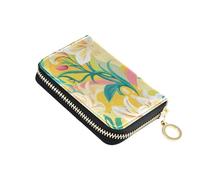 tplaotee Colorful Lily Happy Easter leather small card wallet woman With 2 cash slot RFID Blocking card holder men with zipper billeteras para hombre