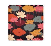 tplaotee colorful water-lilies flower leaves Magic Cosmetic Pouchs Cloth Makeup Organizer Wrap Camera Lens Cloth Wrapper Cosmetic Organizers For Travel Size 21.7x21.7in