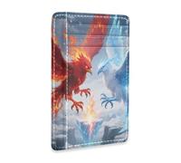 tplaotee Cool Blue Red Bird leather mens small wallet ultra slim with money clip RFID Blocking id card holder for Men and Women