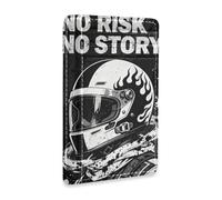 tplaotee Cool Motorcyclist No Risk No Story leather wallet for men slim With Cash Slot RFID Blocking card case wallet for Men and Women