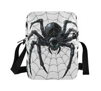 tplaotee Cool Spider Web Star Black White messenger bags over the shoulder bags for men Purse For Teens Ladies Shoulder Handbags Adjustable Strap for Shopping Shopping work