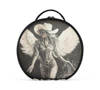 tplaotee cowgirl with wings Makeup Bags with Compartments & Handle Essentials Make Up Bags For Women with adjustable dividers 11 IN