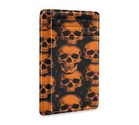 tplaotee Cursed Skulls Pattern leather women's slim wallet With Cash Slot RFID Blocking money clip with card holder for men&women