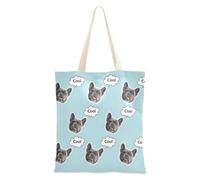 tplaotee Customized Pet Avatars on Canvas Bags Canvas Totes For Women Canvas Tote Bags Bulk For Female Friends blanks Powder Blue Solid Color Pure Plain