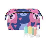 tplaotee Cute Animal Bear Valentine's Day Capacity Travel Cosmetic Bag Essentials Makeup Period Bag for Women Travel, cute animal bear Valentine's Day, One Size