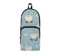 tplaotee Cute Blue Gnomes Nylon 3 Compartments Large Pencil Bags Multi-purpose and aesthetic College Pencil Case Stationery pouching for Kids School supplies 1600ml