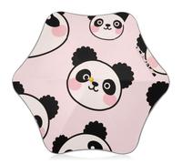 tplaotee Cute Cartoon Pink Panda Umbrellas for kids age 3-8 Umbrellas for Rain Windproof with Reflective Strip rain windproof school
