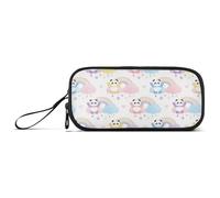 tplaotee Cute Cartoon Rainbow Panda Large Zipper Pencil Bag College Pencil Case for Elementary