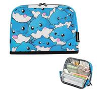 tplaotee Cute Cartoon Shark Pencil Case Box Large Capacity Pen Case Wide Opening Multi-Purpose Bag for Teens School Supply estuches para el colegio