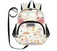 tplaotee Cute Ears Customizable Preschool Backpacks Leave Cool Girls Anti-lost Personalized Book Bag For School With Reflective Strip Cute Cartoon Cats, Cute cat cartoon rainbow childish, M