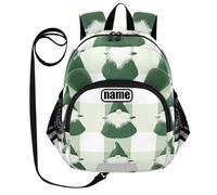 tplaotee Cute Ears Personalize Daycare Backpack Line Cool Girls Anti-lost Personalized School Bag for Toddlers with Reflective Strip Green Gnome Buffalo Check, Green Gnome, Green Gnome Buffalo Check,