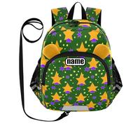 tplaotee Cute Ears Personalized Big Kid Backpack with Leash for Kid Boy/Girl School Bag with Reflective Strip Orange Star Green, Christmas Orange Green Star, Medium, Christmas orange star green, M
