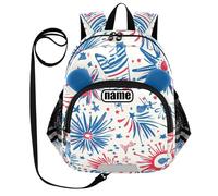 tplaotee Cute Ears School Backpack with Leash for Boy/Girl Anti-lost with Reflective Strip Red and White Fireworks, Red and White Fireworks, Medium, Red and white fireworks, M