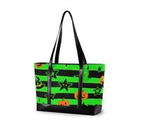 tplaotee Cute Green Devil ghosts for Halloween classy work bag for women with zipper work bags for teacher with bolsa para computadora portatil mujer