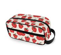 tplaotee Cute Pepper Pattern Portable Toiletry Bag with hanging hook stylish Large Make Up Bag Travel-Size Accessories