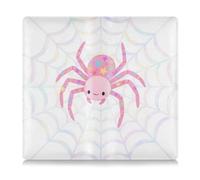 tplaotee Cute Pink Spider Web Star White Pink Premium Leather Registration and Insurance Card Holder Document Wallet for ID, Driver's License, Key Contact Information Cards