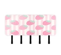 tplaotee Cute Pink Strawberries Key Holder with Mail Organizer & 5 Self-Adhesive Hanging Wall Hanging for Home Improvement Entryway Hallway