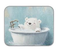 tplaotee Cute Polar Bear Retro Bathtub Summer Dog Cooling mat Self Cooling cat beds for Indoor for Doggy Outdoor Cats Non Slip Manta Fria para Perros M